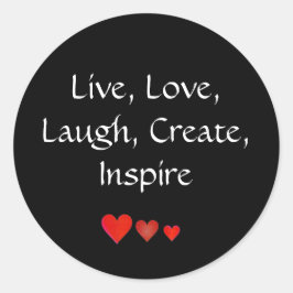 Adesivo Vivo, Amor, Rir, Criar, Inspirar