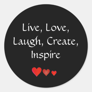 Adesivo Vivo, Amor, Rir, Criar, Inspirar