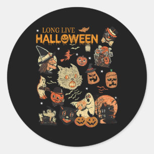 Adesivo Vivo Vivo Vintage Pumpkin Witch Ghost Bl
