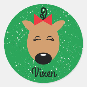Adesivo Vixen Reindeer Classic Round Sticker