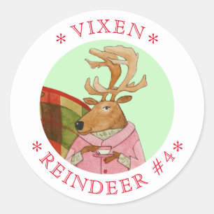 Adesivo VIXEN REINDEER Grandes Vinhetas Redondas