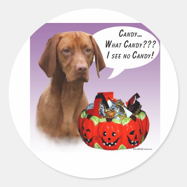 Adesivo Vizsla Halloween Candy (Frente)