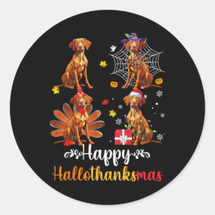 Adesivo Vizsla Lover Halloween Feliz Natal Feliz Alho