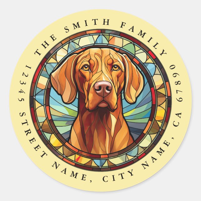 Adesivo Vizsla Round Stickers (Frente)
