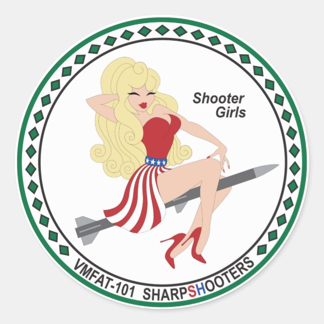Adesivo VMFAT-101 "Shooter Girls" Sticker - Kara (Frente)