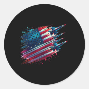 Adesivo Voando Jatos Bandeira Americana EUA Patriótico 4 D
