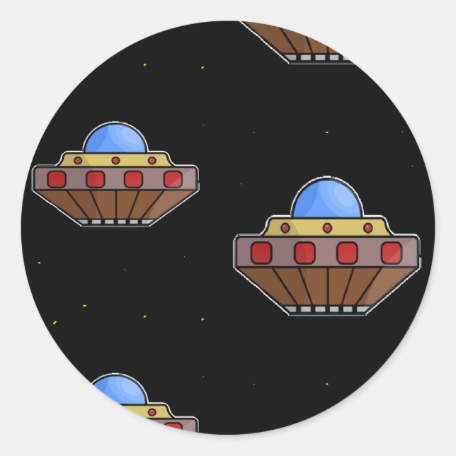 Adesivo Voando ufo no espaço preto (Frente)