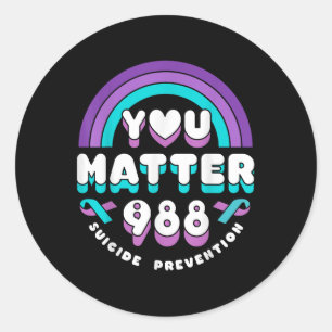 Adesivo Você 988 Prevenção Suicida Consciência Rainbow Rib