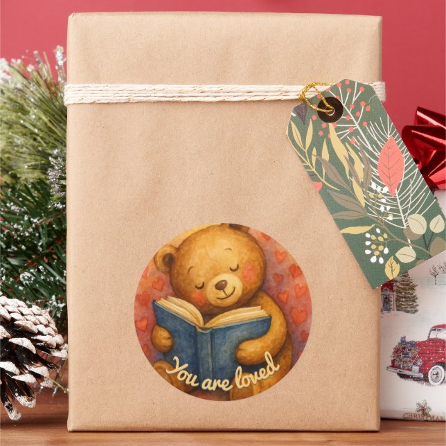 Adesivo Você É Amado - Um Bloco De Urso Bonito (Feriado)