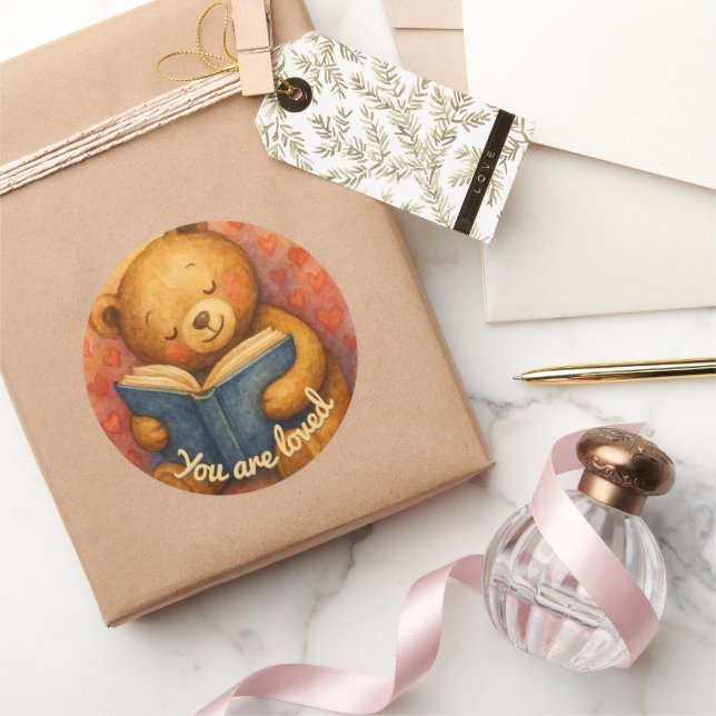 Adesivo Você É Amado - Um Bloco De Urso Bonito (Presentear)