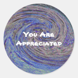Adesivo Você É Apreciado Com O Espiral Azul.