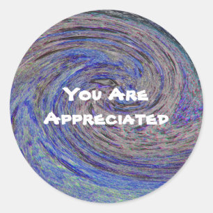 Adesivo Você É Apreciado Com O Espiral Azul.
