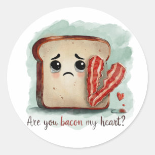 Adesivo Você É Bacon Meu Coração? Vinheta de Comida engraç