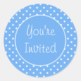 Adesivo Você é convidado, Bolinhas azul pálida, Envelope S