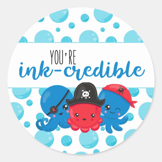 Adesivo "Você é crível" Octopus Pirate Aniversário (Frente)