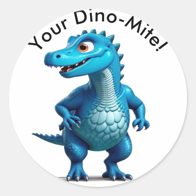 Adesivo Você é Dino-Mite! Personalizar Texto de Editar Nom (Frente)