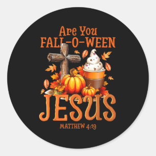 Adesivo Você é Fall-o-ween Jesus Mateus 4 19 Halloween C