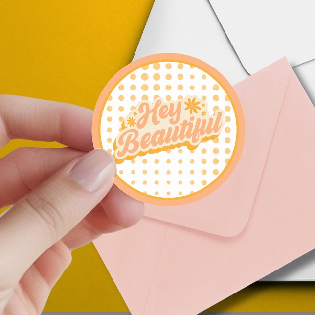 Adesivo Você é linda, rosa e laranja, dos anos 60 (Criador carregado)