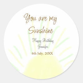 Adesivo Você é meu aniversário de pastel amarelo sunshine