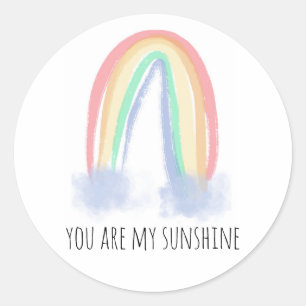 Adesivo Você é meu arco-íris pintado à aguarela sol