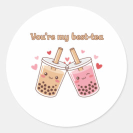 Adesivo Você É Meu Melhor-Chá Amigos Fofos de Boba Bubble