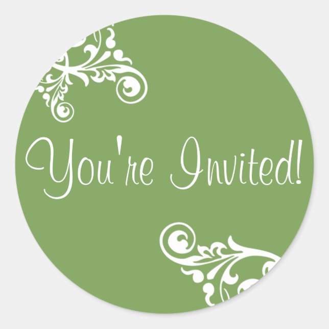 Adesivo Você é o Invited Flourish Envelope Sticker Seal (Frente)