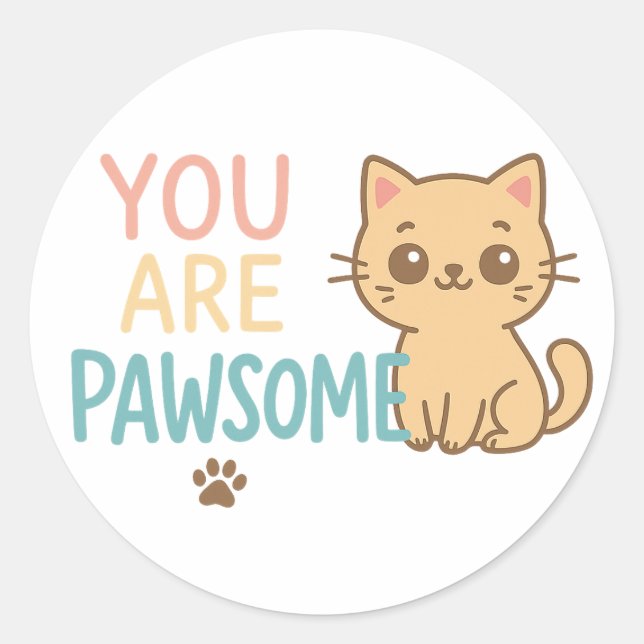 Adesivo Você É Pawsome - Gato De Design (Frente)