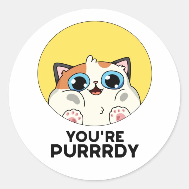 Adesivo Você é Purrdy Funny Cat Pun (Frente)