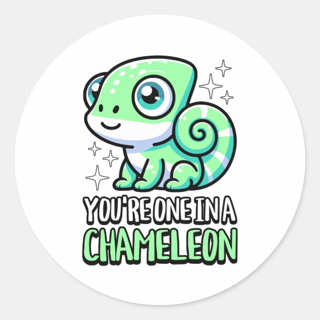 Adesivo Você é um em um camaleão! Cute Chameleon Pun (Frente)