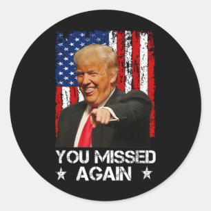 Adesivo Você Errou Novamente Trump 2025 Bandeira EUA 2