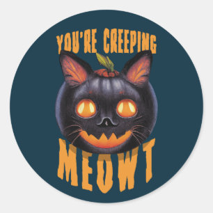 Adesivo Você está assustando Meowt Gato Preto Halloween
