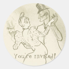Adesivo Você está convidado | Lautrec — casal dançante