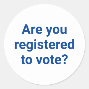 Adesivo Você está registrado para votar? Azul e branco per