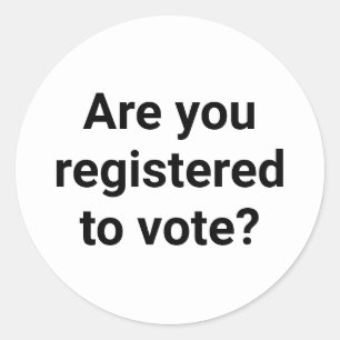 Adesivo Você está registrado para votar? Preto e branco pe
