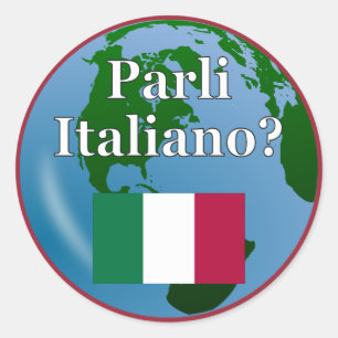 Adesivo Você fala o italiano? no italiano. Bandeira &