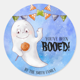 Adesivo Você foi booed Halloween Classic Round Sticker