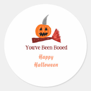 Adesivo Você foi vaiado feliz Halloween abóbora vassoura s