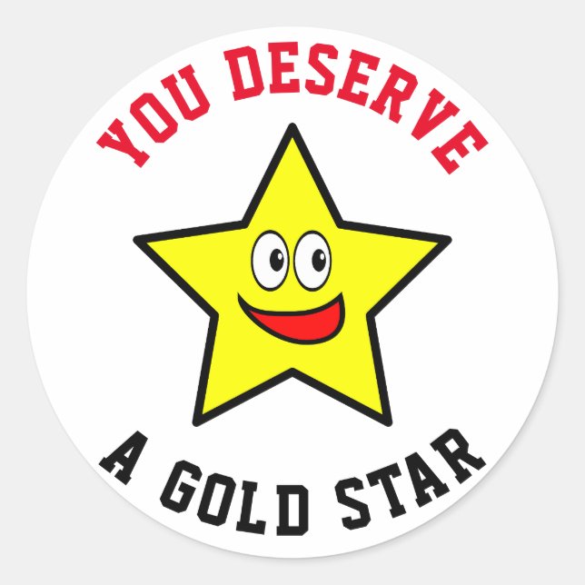 Adesivo Você Merece Uma Estrela Dourada (Frente)