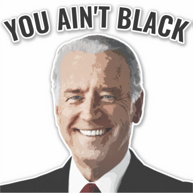 ADESIVO VOCÊ NÃO É PRETO JOE BIDEN CAR DECAL STICKERS (Frente)