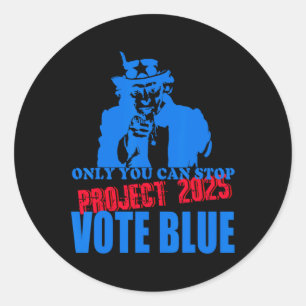 Adesivo Você Pode Parar O Projeto 2025 Anti-Trump Vote Blu