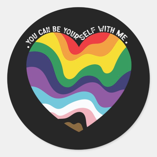 Adesivo Você Pode Ser Você Mesmo Comigo LGBT Transgênero G (Frente)