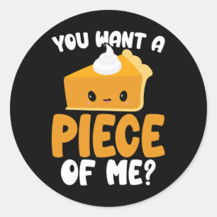 Adesivo Você Quer Um Pedaço Meu Kawaii Pumpkin Pie Thanksg