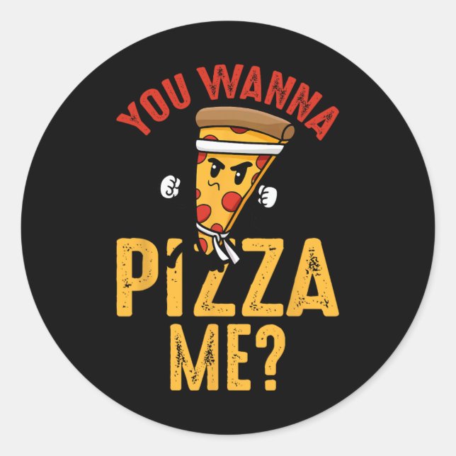 Adesivo Você Quer Uma Pizza De Mim Ninja Engraçado Karate  (Frente)