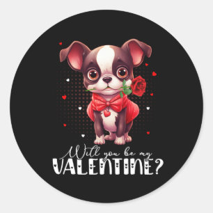 Adesivo Você Será Meu Namorado Cute Boston Terrier Dog L