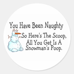 Adesivo Você Tem Sido Um Poop De Snowmans Malvado