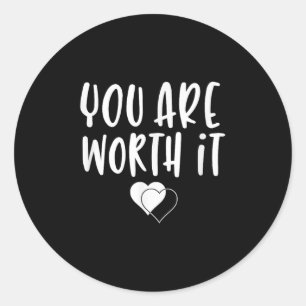 Adesivo Você Vale a Pena Cute Motivacional Mulheres Coraçõ
