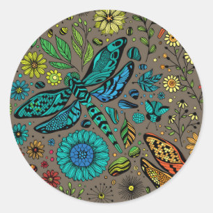 Adesivo Voe, voe libélula em marrom