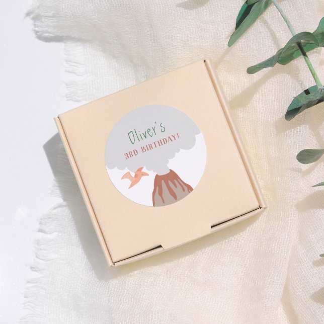 Adesivo Volcano Dinosaur Boy Birthday (Criador carregado)