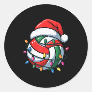 Adesivo Volei de Praia Natal Chapéu de Papai Noel Volei Es