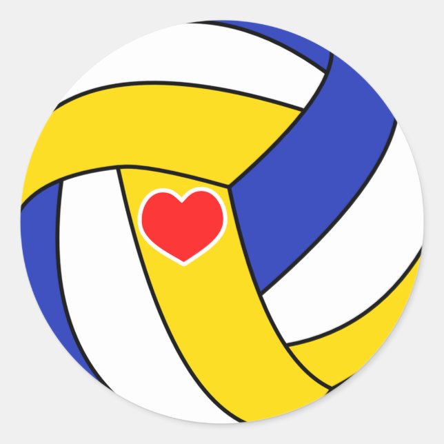 Adesivo Vôlei do amor - bola de esporte de coração (Frente)
